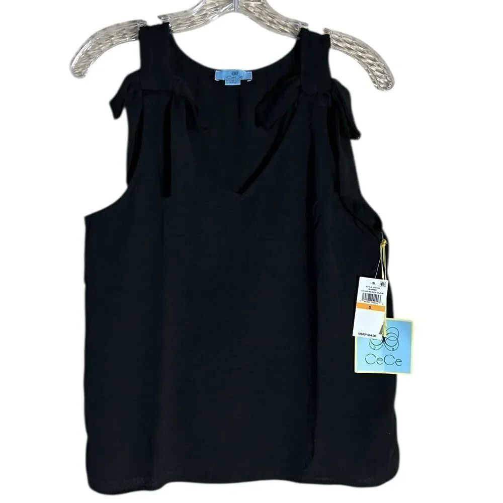 NEW CeCe Elegant Black Blouse